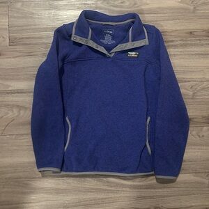 L.L. Bean Dark Purple, Blue  and Gray Snap Pullover Size Small Gorpcore